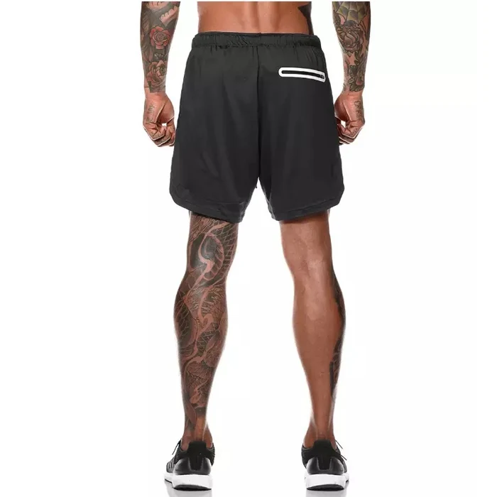 Custom Mens Running 2 In 1 Doubledeck Shorts Gym Training Shorts With