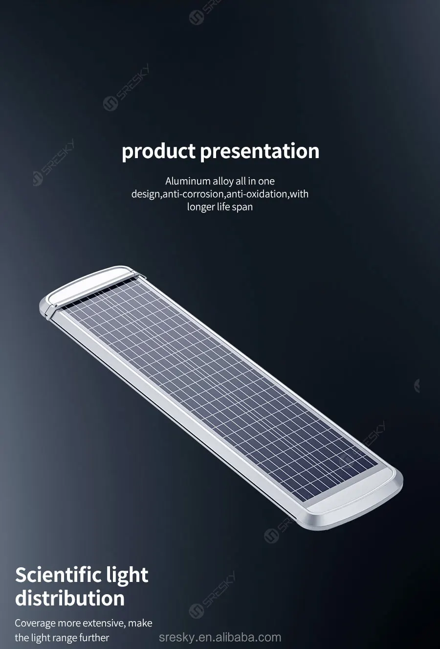 Integrated High Power 100W All In One Solar Street Light CRI70