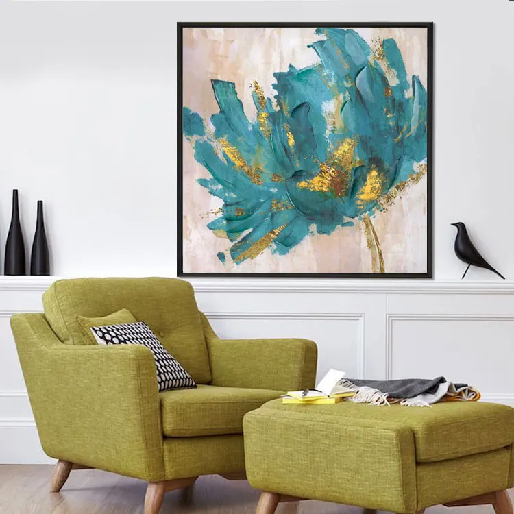 China Supplier Original Design Handmade Modern Flower Abstract Oil Paintings Wall Art Decor