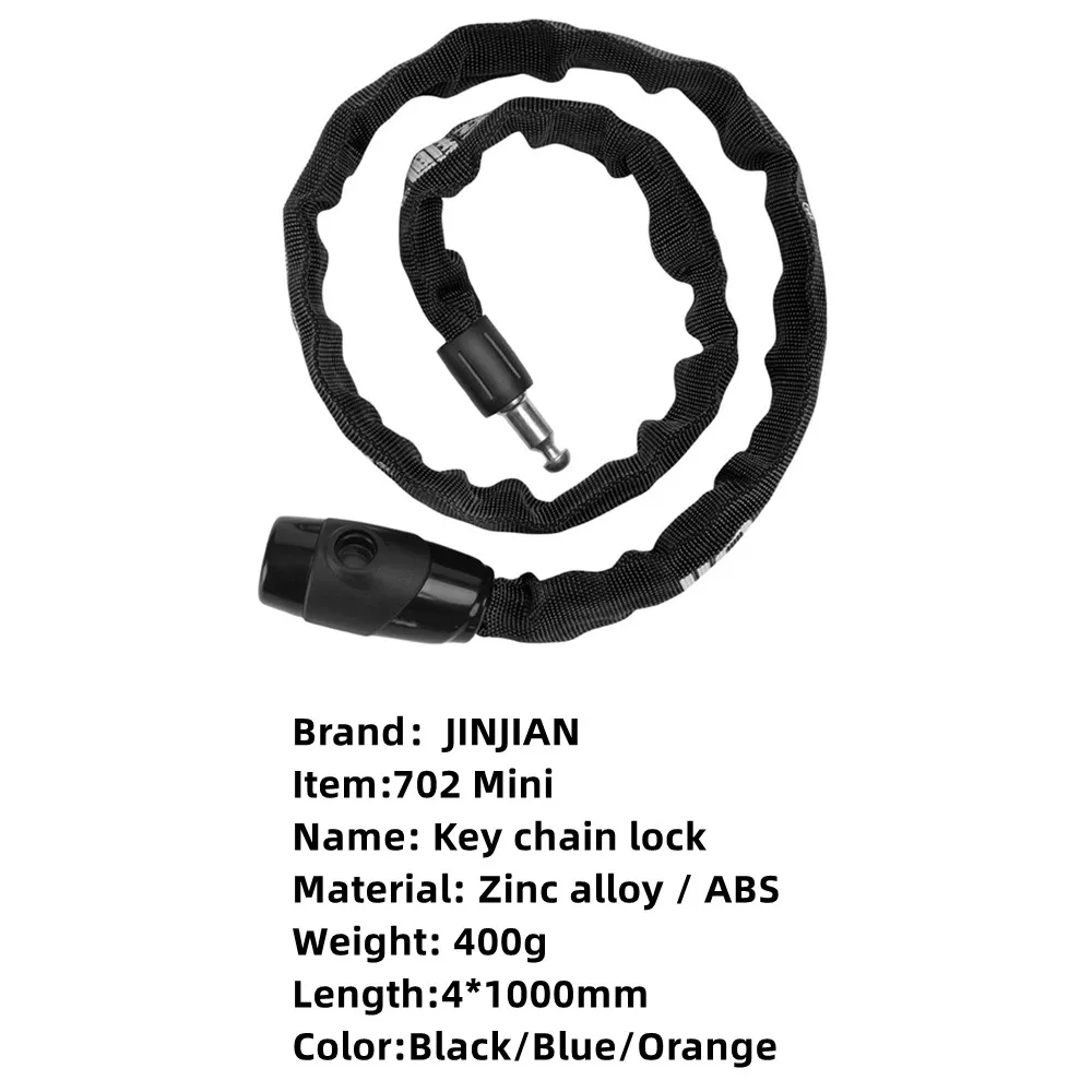 Wholesale Jinjian Bike Chain Lock Reflective Key Lock Zinc Alloy