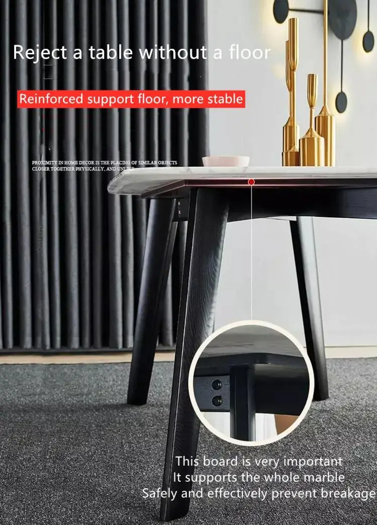 Nordic modern minimalist home rectangular marble dining table