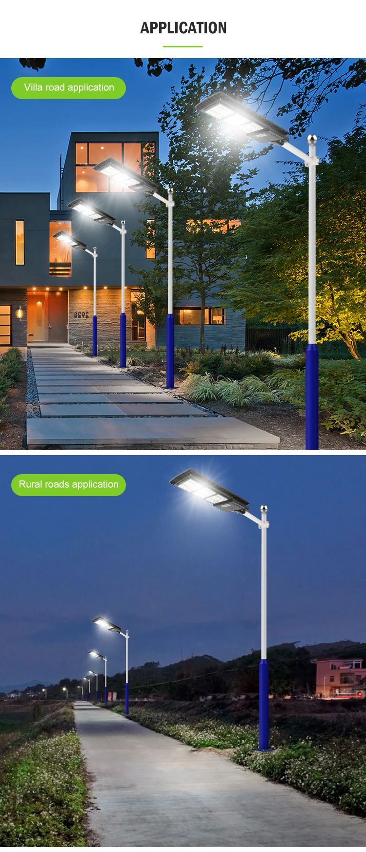 Outdoor Ip66 Waterproof Integrated Plastic  COB 30w 60w 90w 120w All In One LED Solar Street Lamp