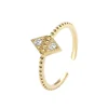 Moyu design 925 silver ring embossing geometric patterns gold plated ring