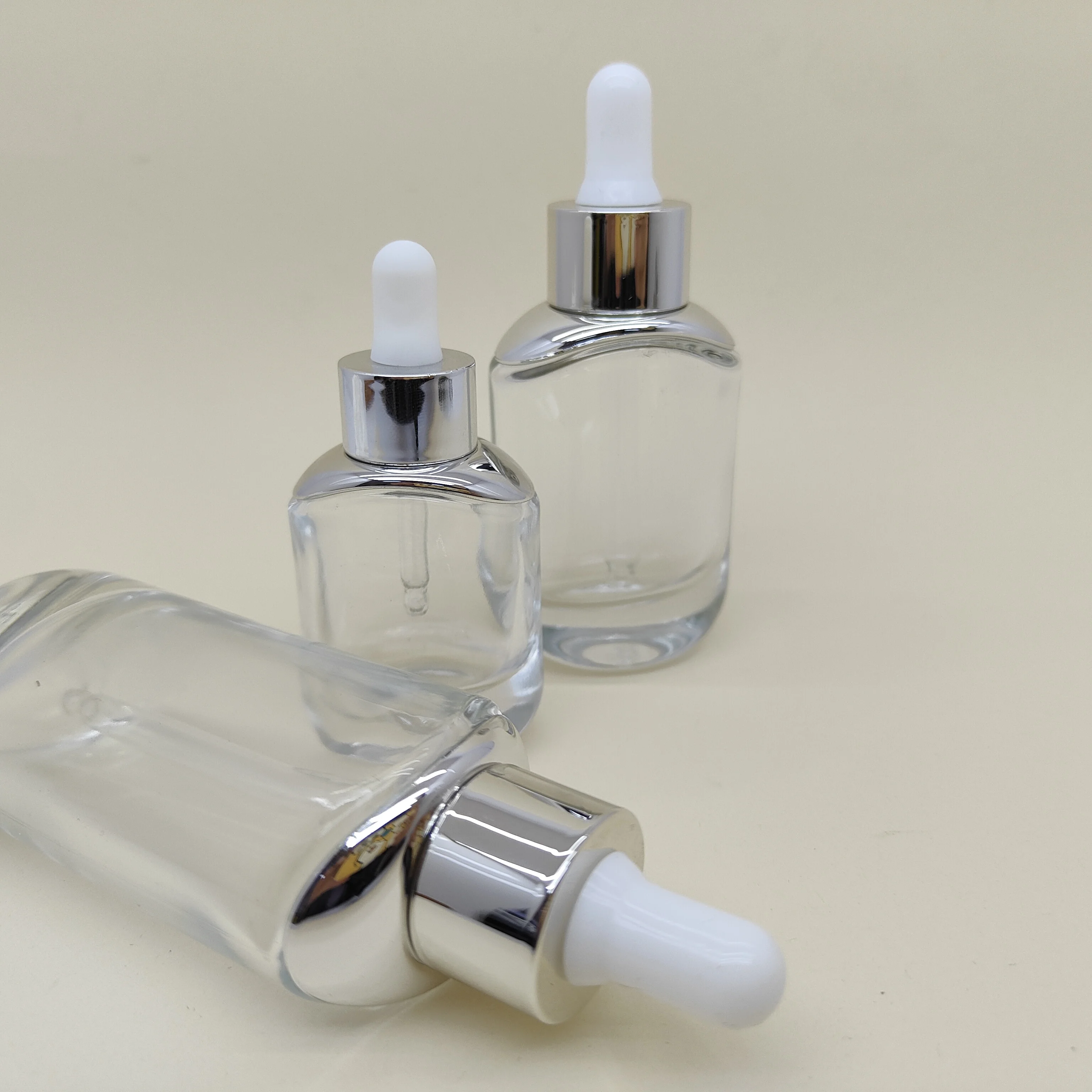 50ml clear glass bottle with silver dropper cap essential oil perfume skin care serum dropper bottle cosmetic-27