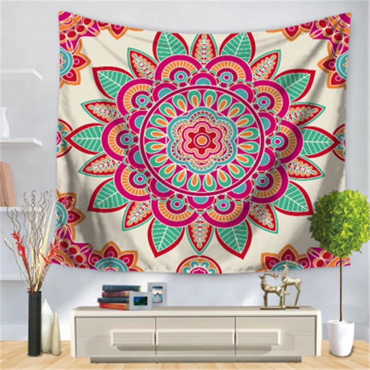 75*90cm Bohemian Tapestry Living Room Bedroom Dorm Wall Art Decoration Mandala Hippie Popular Wall Hanging Psychedelic Tapestry
