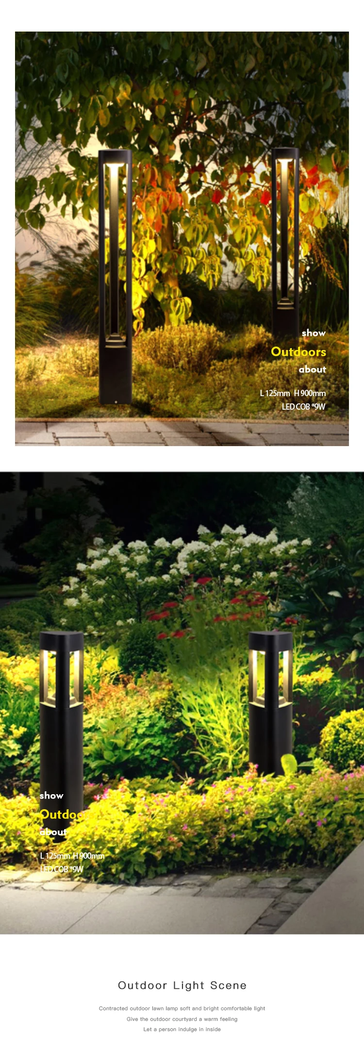 Black/Grey IP54 aluminum outdoor led lawn light projector 9w waterproof lawn led lights