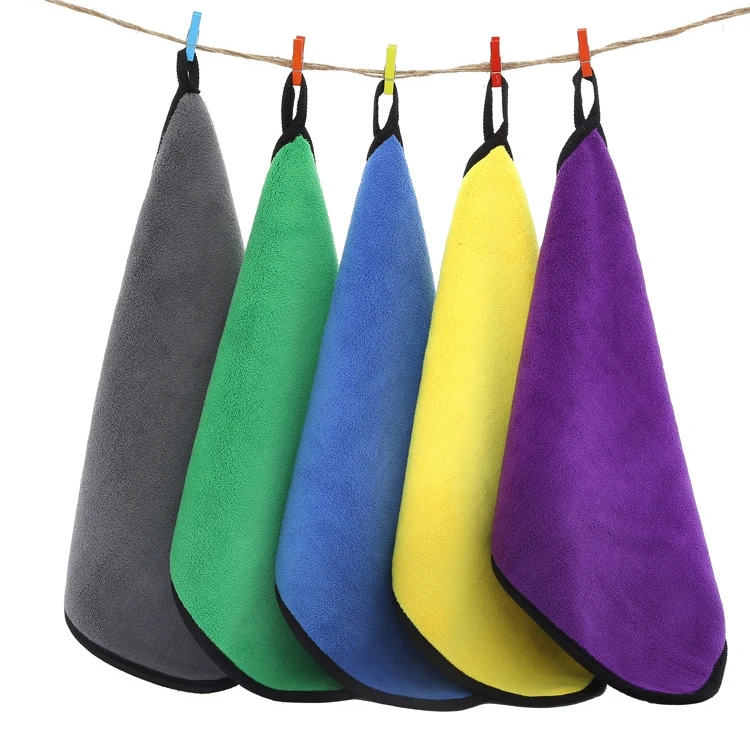 Logo printing microfiber double-sided car cleaning wash towel
