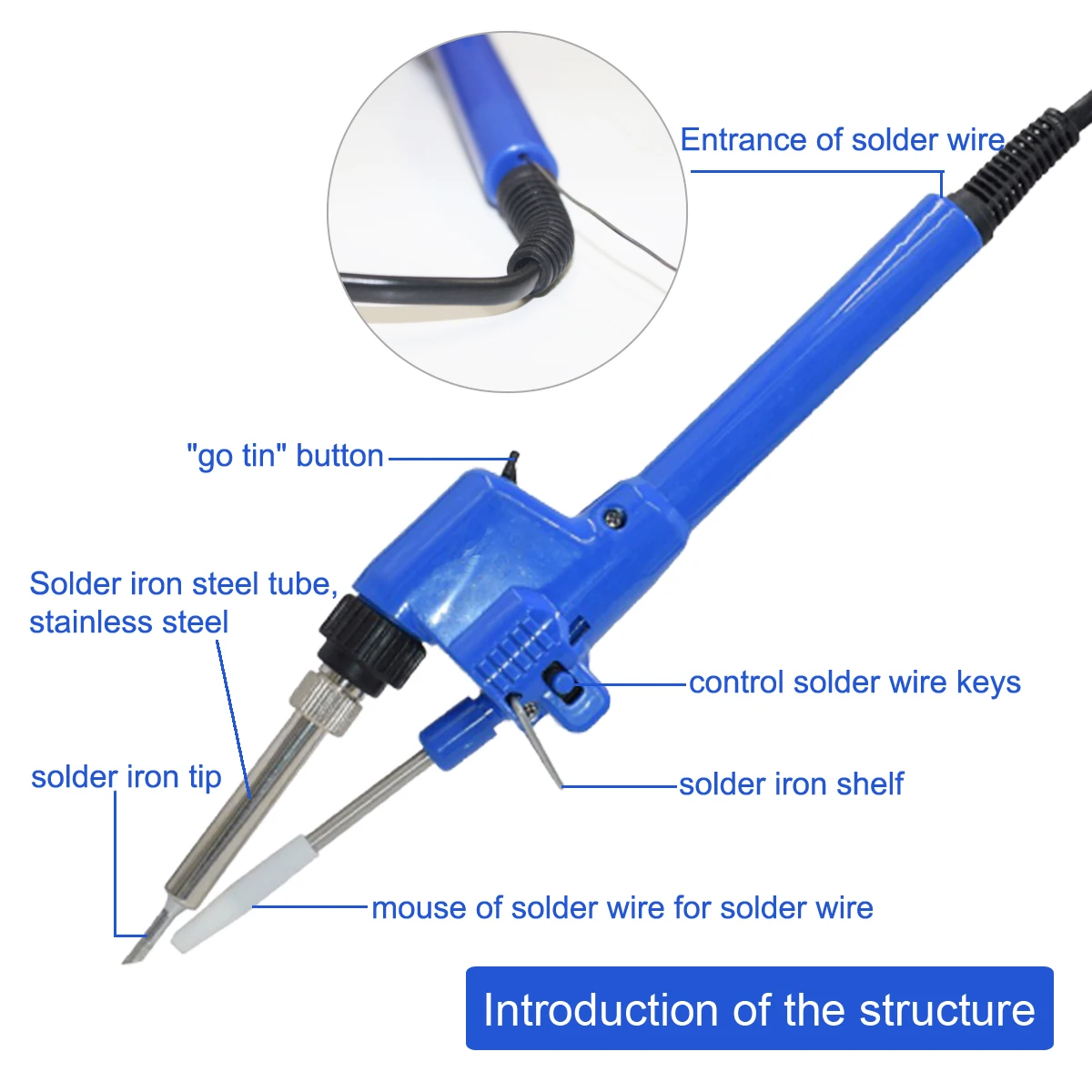 60W Mains Soldering Iron with 0.6mm tip 240V Mains 