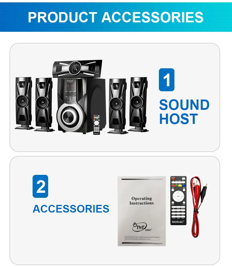 5.1 channel Home theater systems high glass Super Bass Hifi Surround Sound 5.1 speaker - ANKUX.COM