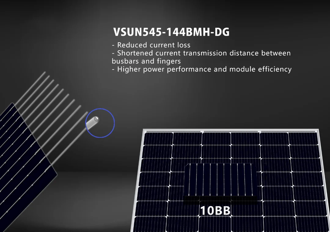 Vsun Bifacial 545w Solar Panel Tier1 Pv Module Vsun545144bmhdg