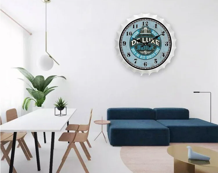 Metal Vintage Wall Clock Beer Cap Clock Wall Home Decoration Buy Clock Wall Home Decoration