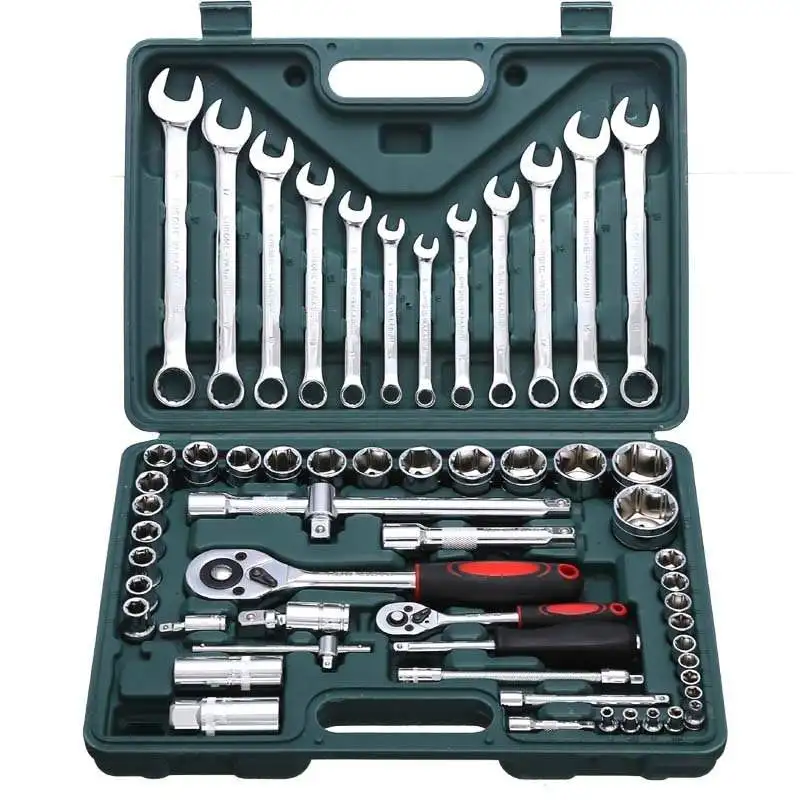61 pieces Socket Wrench Set Professional Auto Repair Tool Kit Hardware Toolbox Car Boat Repair Tool Hand Tool Kits
