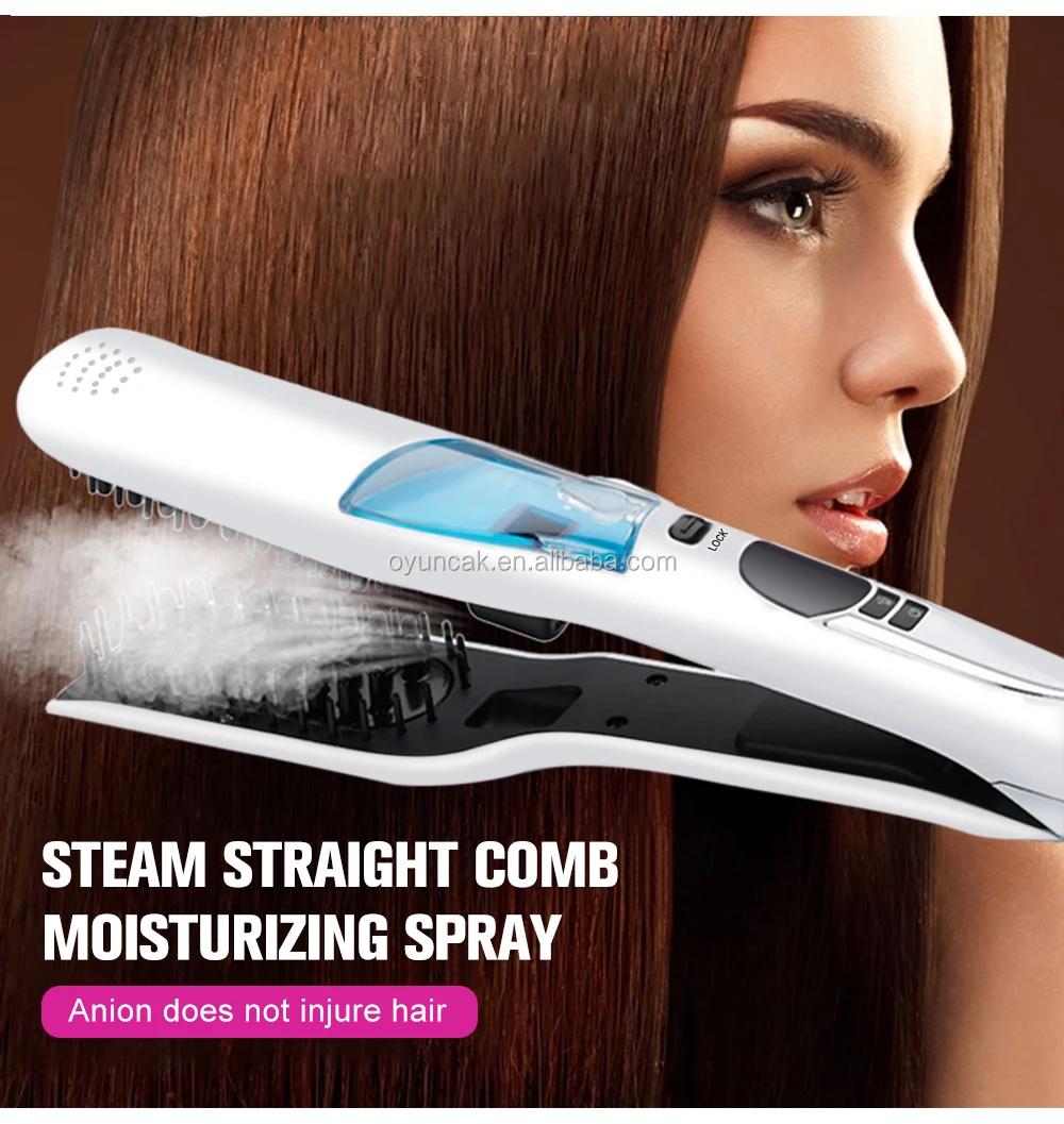 Ceramic hair straighteners with steam фото 6
