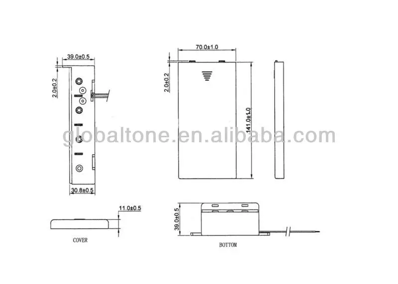4 X 1.5v D Size Um1x4 Battery Holder Container With Slide Cover Safety