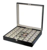 China Factory Direct Sale Custom Wooden 20 storages Black Watch Cabinet with Key for Display