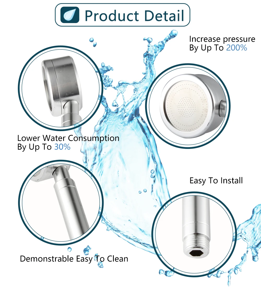 Oem High Pressure Removes Chlorine Mineral Stone Anti Bacterial Shower