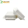 Biodegradable paper clamshell burger packaging sugarcane bagasse fiber pulp container tableware