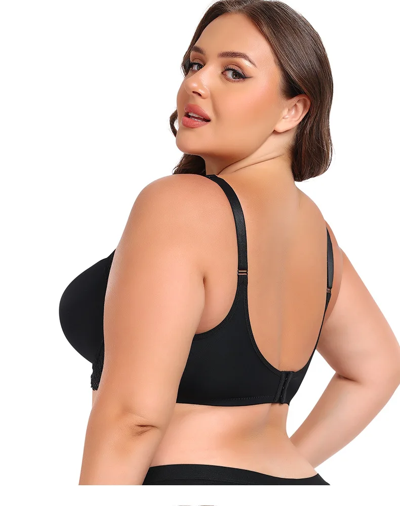 Cross-Border Large Size Bras Anti-Sagging & Breathable V2109005 Model with Steel Ring & Gathered Cups for Large Chest Wholesale