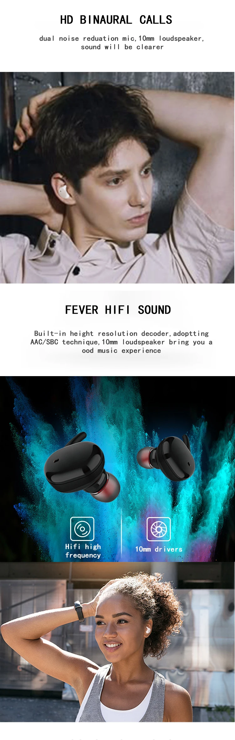 Alibaba Best Sellers 2020 Noise Cancelling TWS Headset In Ear Wireless Bluetooth 5.0 Earphones Stereo Sport Bass Earbuds - ANKUX.COM