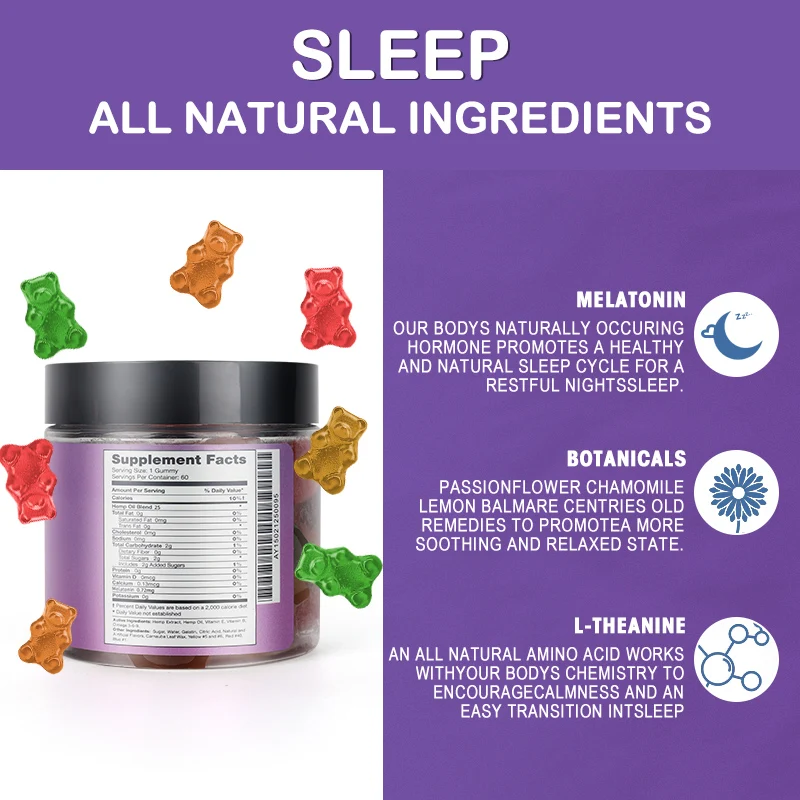 Private Label OEM Melatonin Sleep Gummies Gummy Bears For Sleep Relax supplier