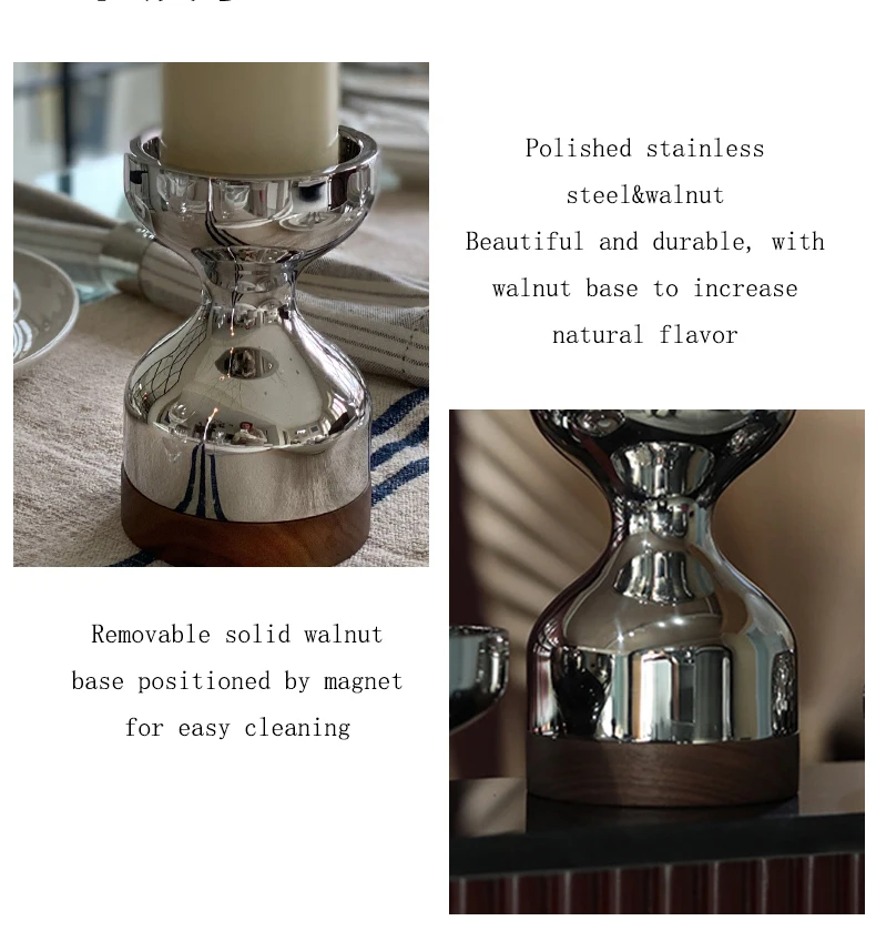 Wedding Party Candle Jar Home Decoration Stainless Steel Funnel Shaped