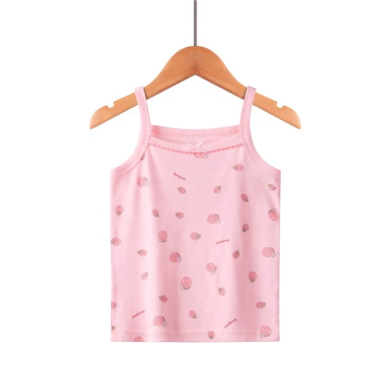 
Baby Girls Vest Kids Camisole Sleeveless In Summer Wholesale Best Quality Boutique Fashionable Cotton Tank Top Casual Print 
