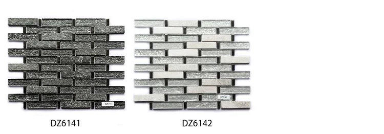 300*335mm White Stone Mixed Glass Tile Background Mosaic