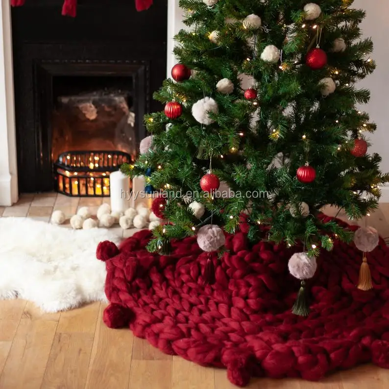 Wholesale Y-Z Giant Knitted Christmas Tree Skirt Christmas Home ...