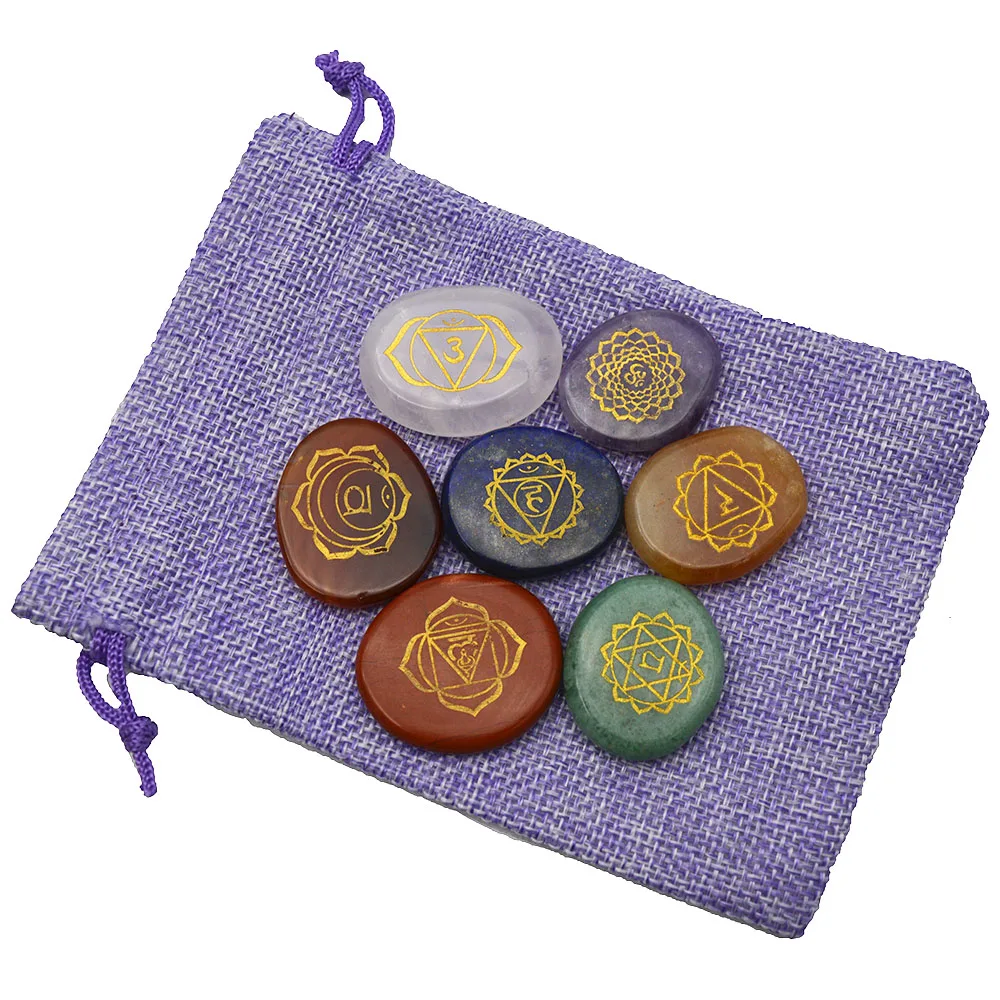 七脉轮治疗石能量水晶瑜伽脉轮石治疗石集合