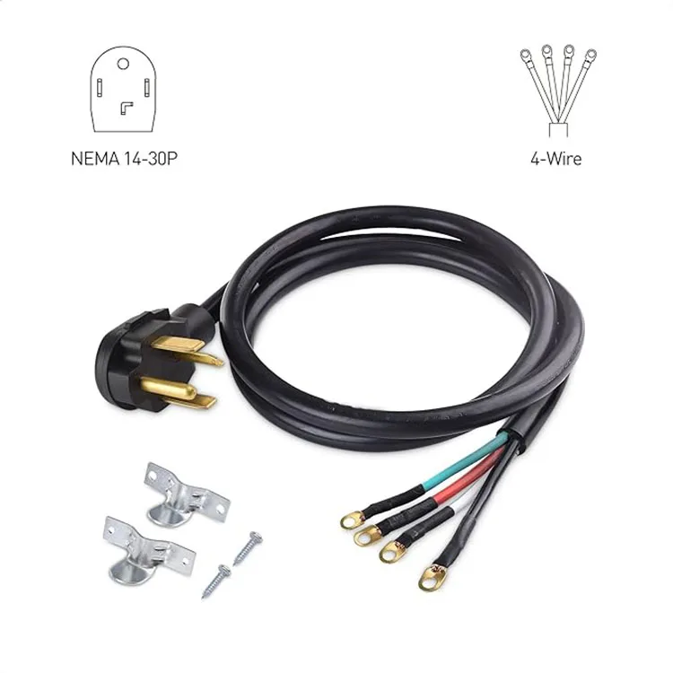 1430p 10 Foot Dryer Cord Black 4 Prong Extension Cord/10/4 Srdt/30