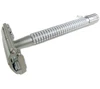 Matt Silver Chrome Plate Brass Metal Butterfly Razor Head Safety Double Edge Blade