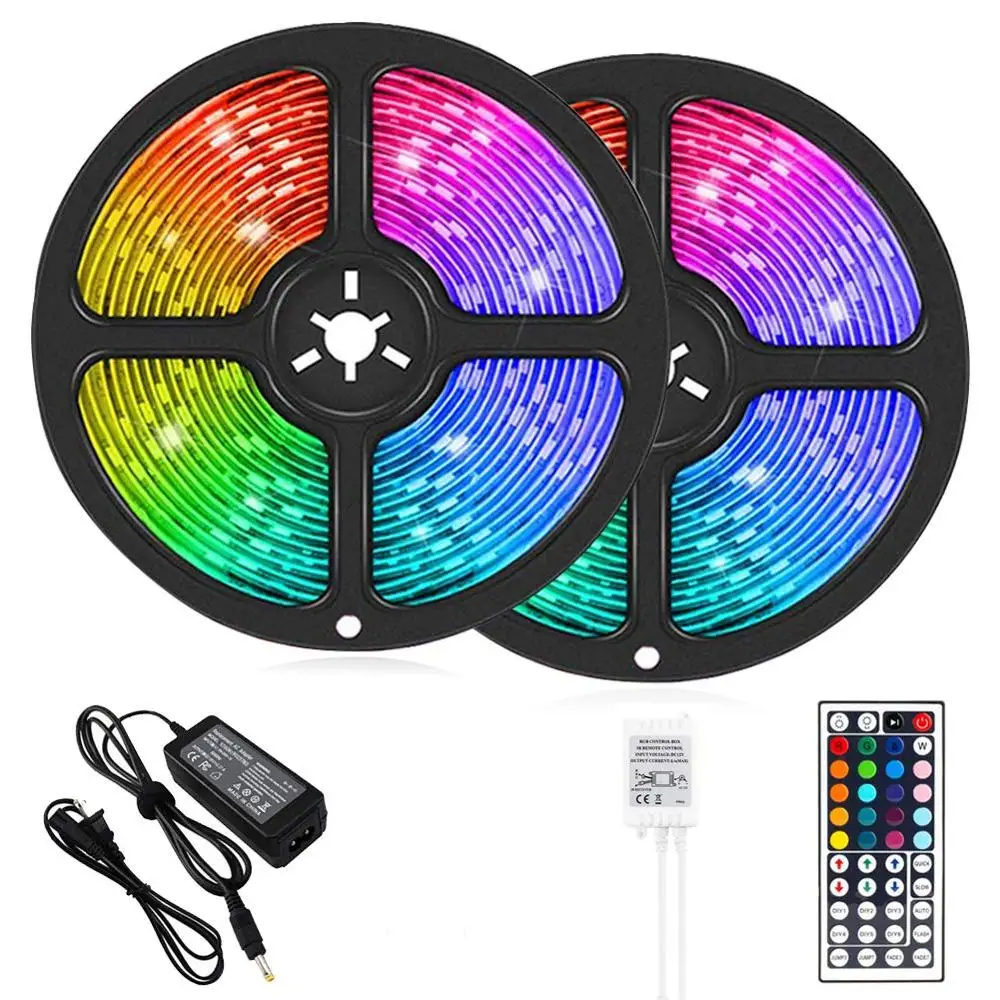10m IP20 jiangmen factory RGB 1800MCD SMD5050 changeable remote controlled LED Light  Strip