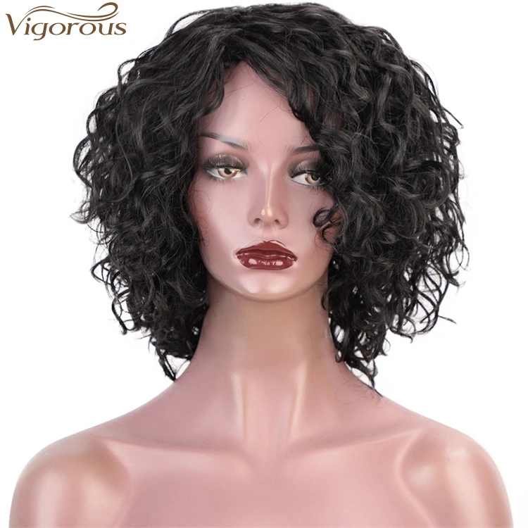 Vigorous Wholesale Price Glueless Human Hair Wigs Afro Curly Wigs For