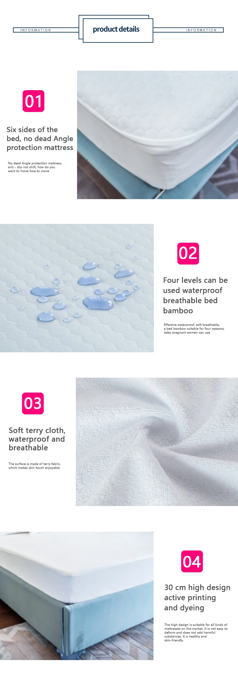 Babies Bamboo Bed Cover Waterproof Mattress Protector Buy Bed Cover