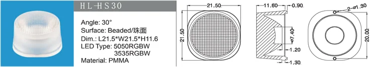 HS Series lens match RGBW  for XML5050 led