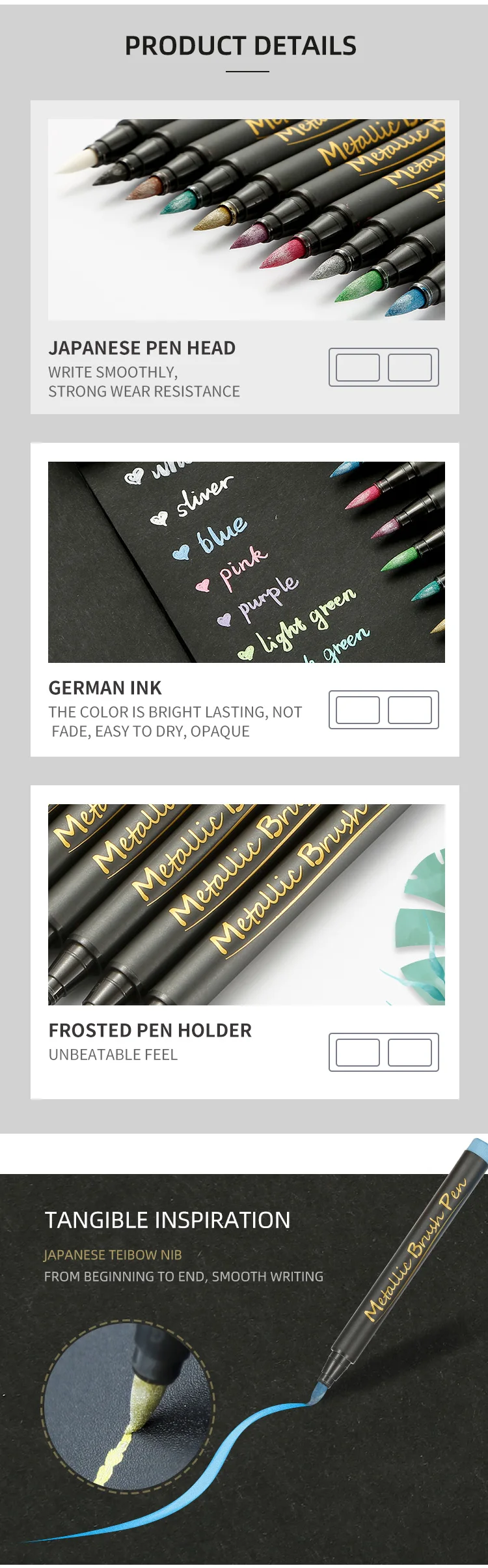metallic marker pens