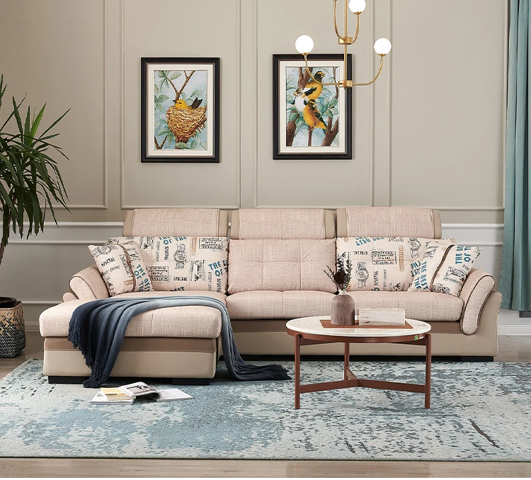 102105  Furniture factory provided modern design living room furniture fabric sofa sets