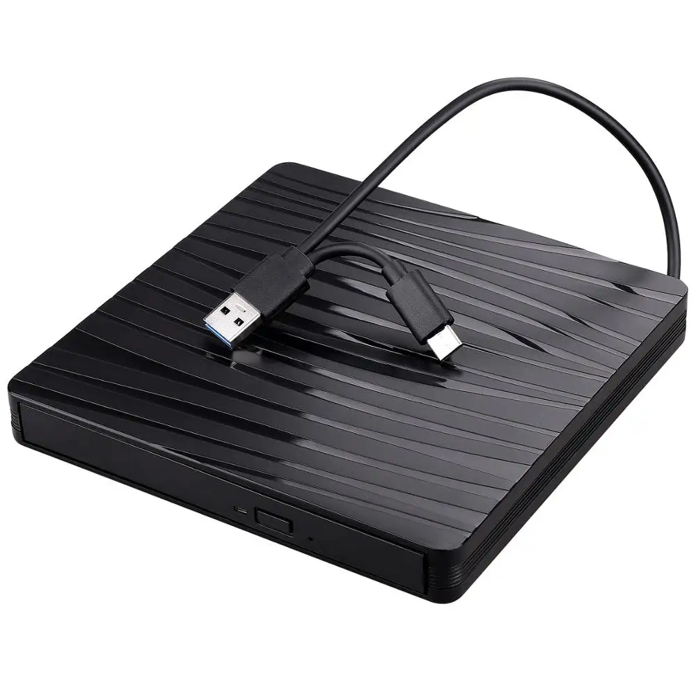 
Raycue Play and Plug USB 3.0 & Type C High-Speed Data Transfer Player Portable External DVD/CD Drive Burner 