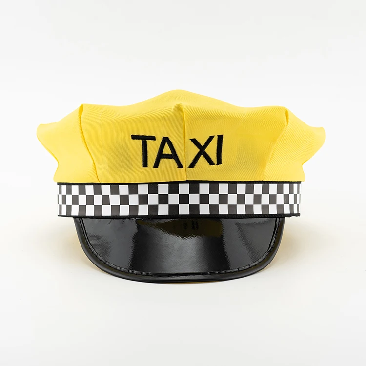 
Good Selling Driver taxi party role-playing hat halloween carnival party costumes adult Yellow taxi hat 
