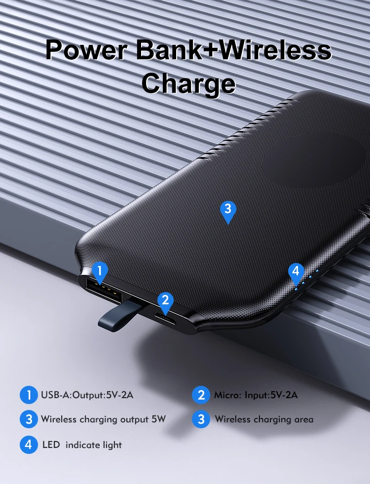 Easy handle 4000mah wireless power bank Qi power banks for mobile phone portable powerbank - ANKUX.COM