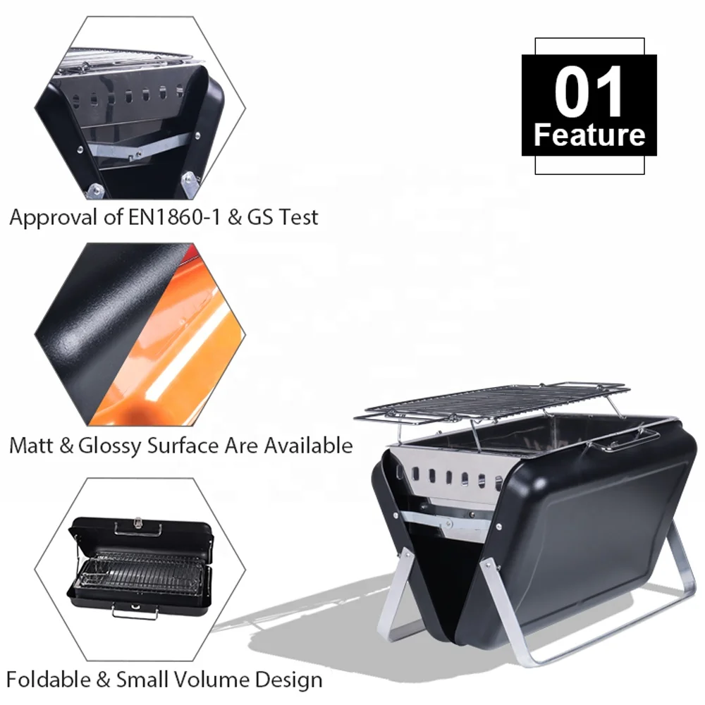 Free Assemble And Foldable Outdoor Mini Charcoal Portable BBQ Grills