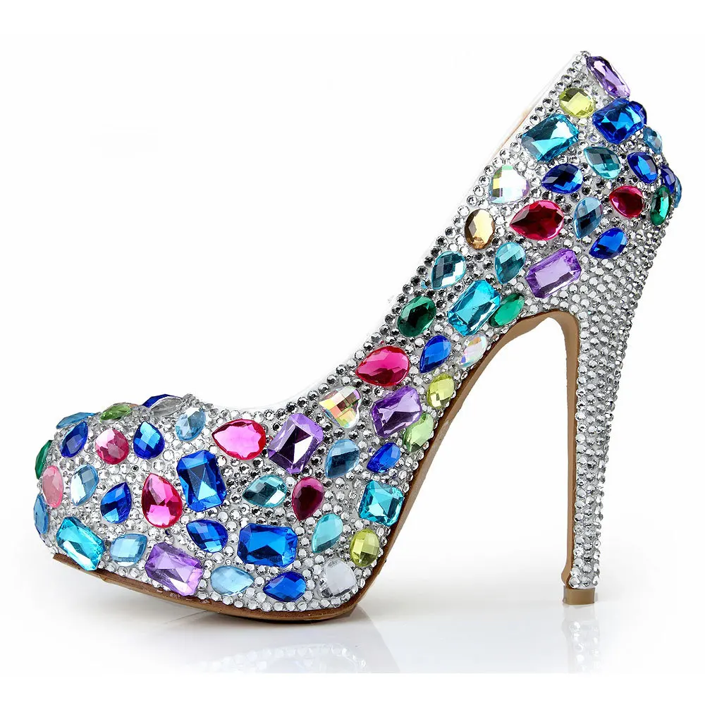 Zapatos de suela roja rojos con diamantes de imitación - Milanoo.com