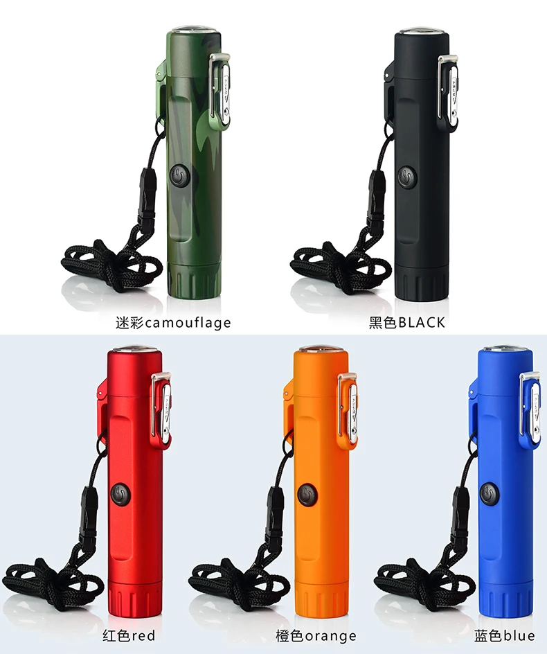 Plasma Lighter Windproof Waterproof USB Rechargeable Flameless Dual Arc for Camping Survival Tactical