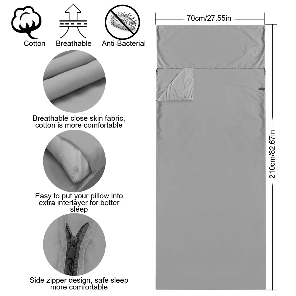 Adult Sleeping Bag Liner Envelope Lightweight Portable Single Blanket