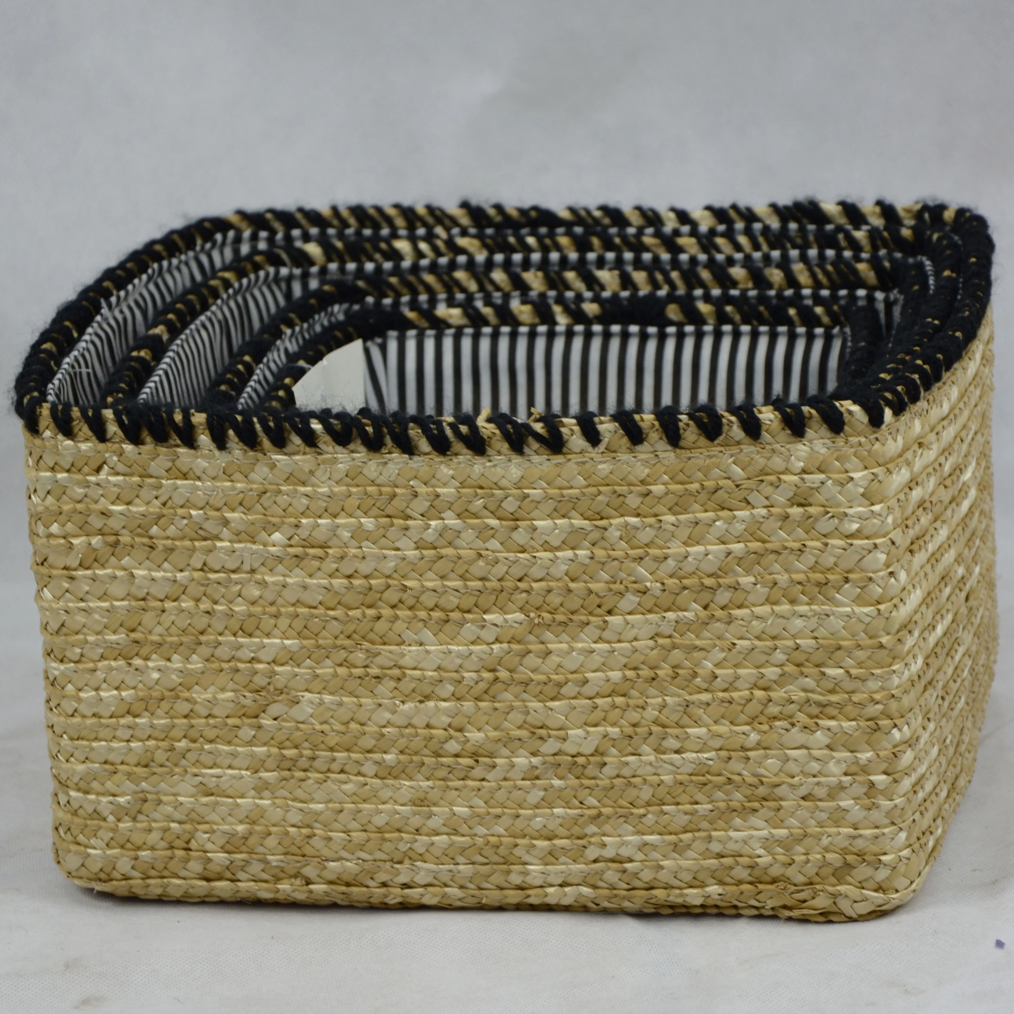 时尚手工草编收纳筐杂物收纳盒卧室收纳篮编织篮