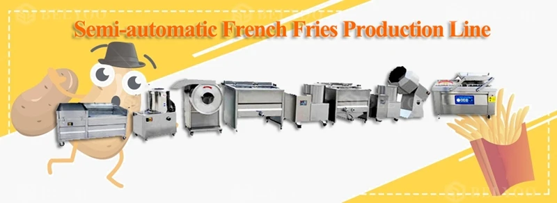 Semi-automatic small scale potato chips production line/frozen french fries making machine