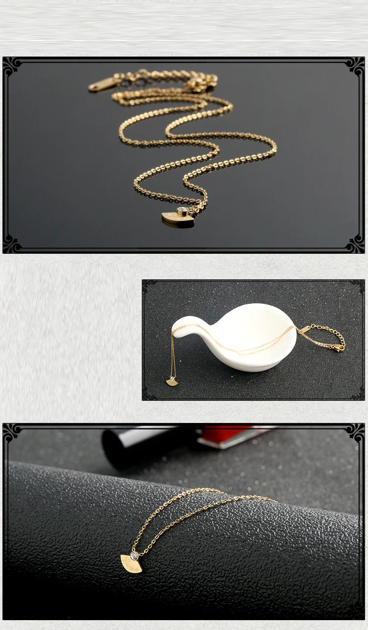 * 6毫米小心信项链饰品时尚钢吊坠 - buy high quality neckless