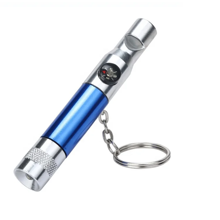 Cheapest Led Light Emergency Aluminum Keychain Whistle With Led Light/