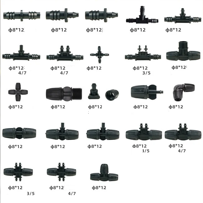 Micro Sprinklers Fittings Micro Irrigation 8/12 Micro Tube Connectors