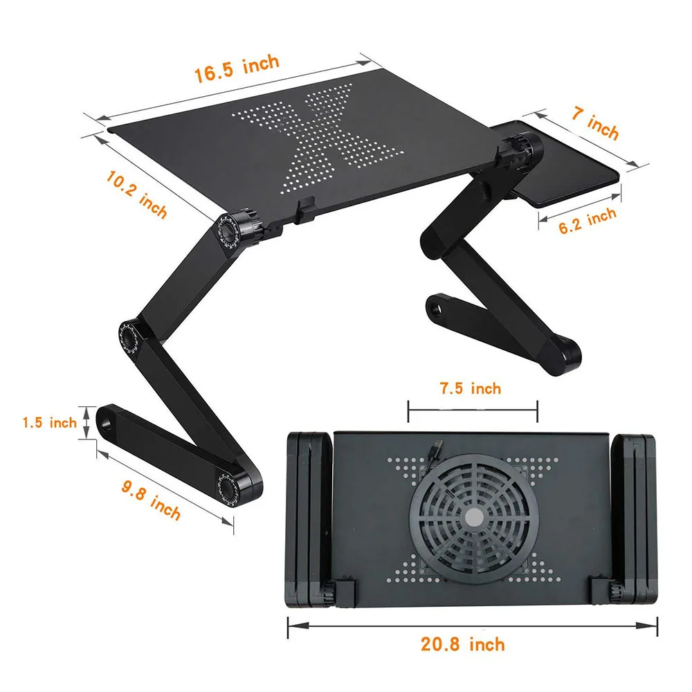 Laptop Table Stand With Adjustable Folding Ergonomic Design Stand Notebook Desk For Ultrabook, Netbook Or Tablet With Mouse Pad 63